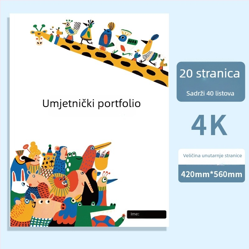 A3/A2/8K/4K umjetnički portfelj i skladišni album, šareni folder