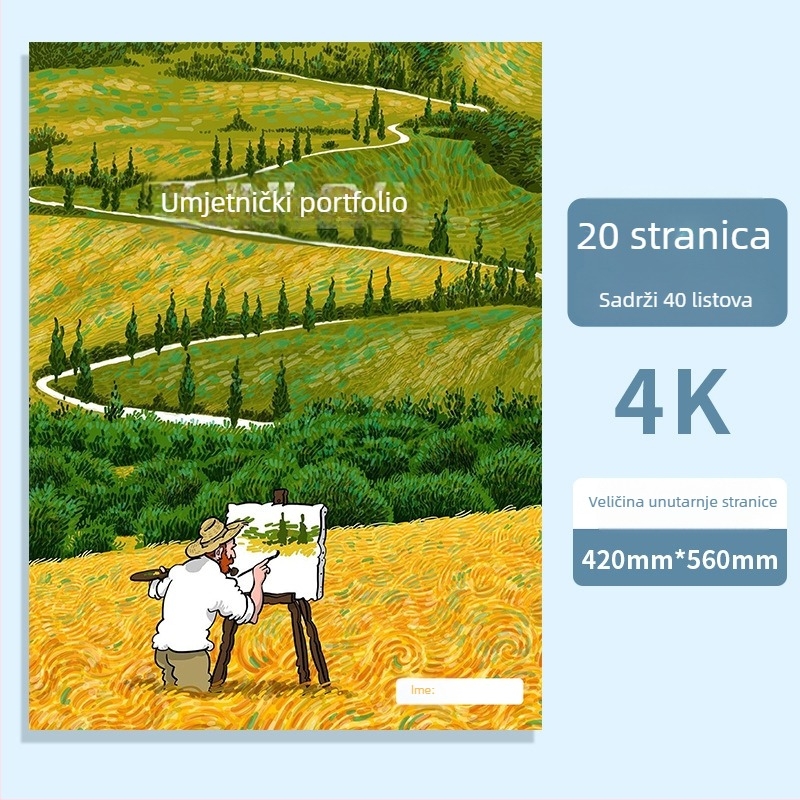 A3/A2/8K/4K umjetnički portfelj i skladišni album, šareni folder