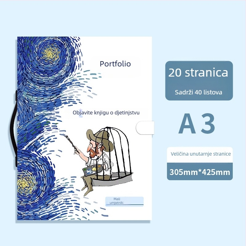 A3/A2/8K/4K umjetnički portfelj i skladišni album, šareni folder