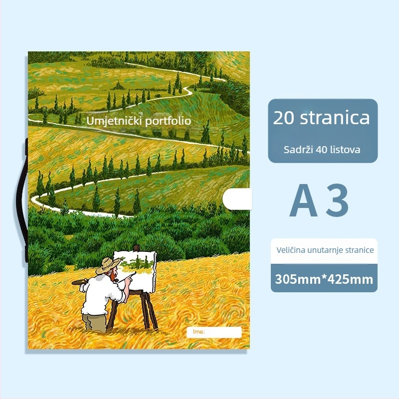 A3/A2/8K/4K umjetnički portfelj i skladišni album, šareni folder