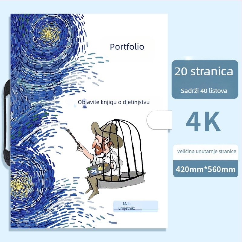 A3/A2/8K/4K umjetnički portfelj i skladišni album, šareni folder