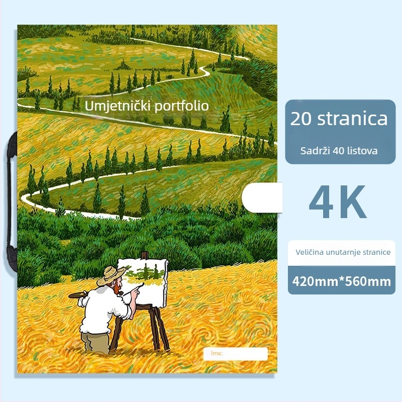 A3/A2/8K/4K umjetnički portfelj i skladišni album, šareni folder
