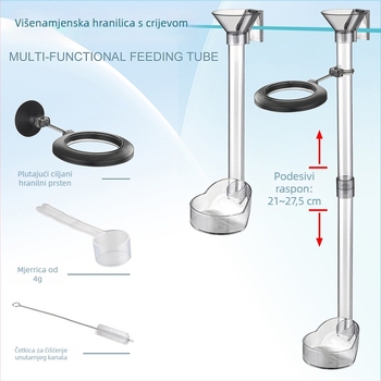 Akvarijski hranilnik s prstenom i cijevi dozer — plastični, brend Aquatic craftsmen, 0,1 kg, paket 96 kom.