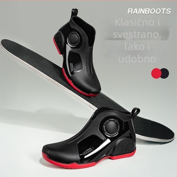 Kišne čizme, unisex PVC kratke, vodootporne, protuklizne, lagane, PU ulošak