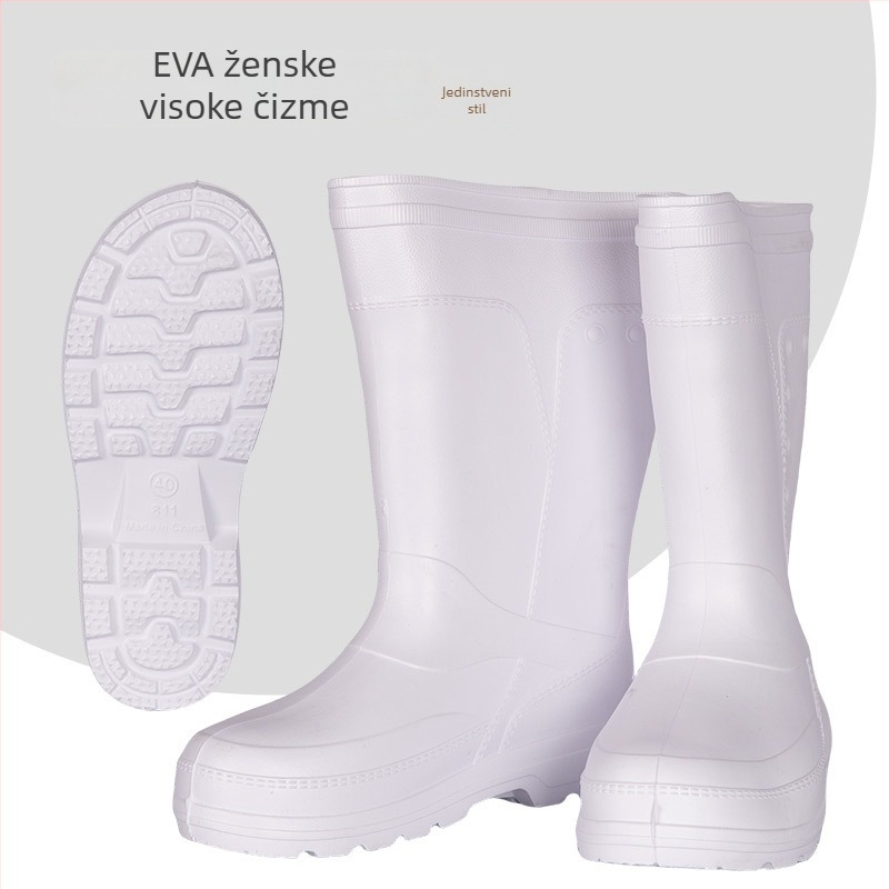 Unisex EVA čizme za kišu, visok gornji dio, protuklizna podstava, topla umjetna krzna unutrašnjost