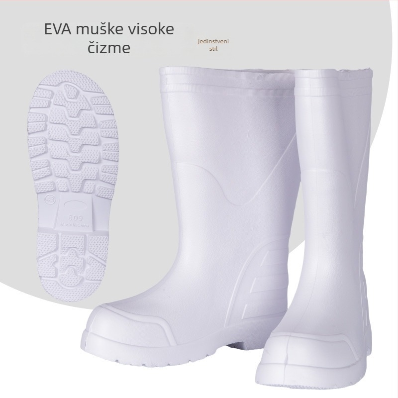Unisex EVA čizme za kišu, visok gornji dio, protuklizna podstava, topla umjetna krzna unutrašnjost