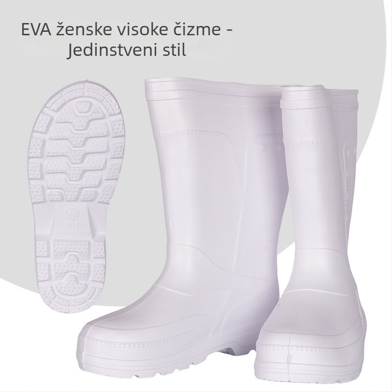 Unisex EVA čizme za kišu, visok gornji dio, protuklizna podstava, topla umjetna krzna unutrašnjost