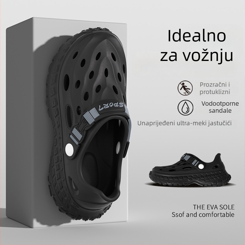 Muške perforirane sandale za ljeto – idealne za outdoor, planinarenje i ribolov; protuklizna EVA potplata, EVA gornji dio, injekcijsko oblikovanje potplata, slip-on