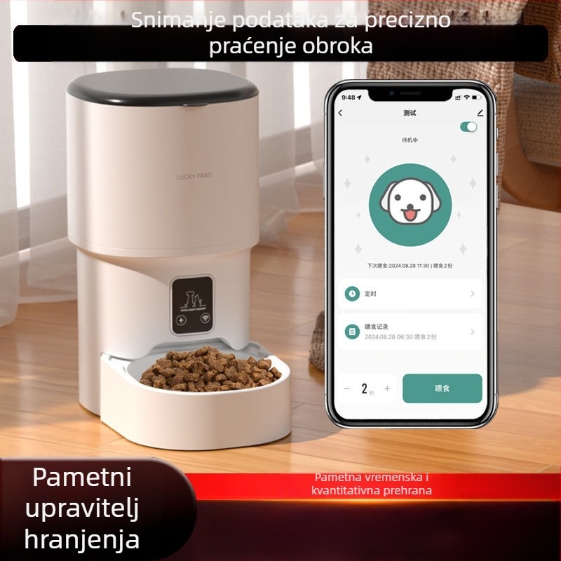 Aez Automatska posuda za hranjenje mačaka – vremensko i količinsko doziranje, WiFi pametno hranjenje s daljinskim upravljanjem putem mobilne aplikacije