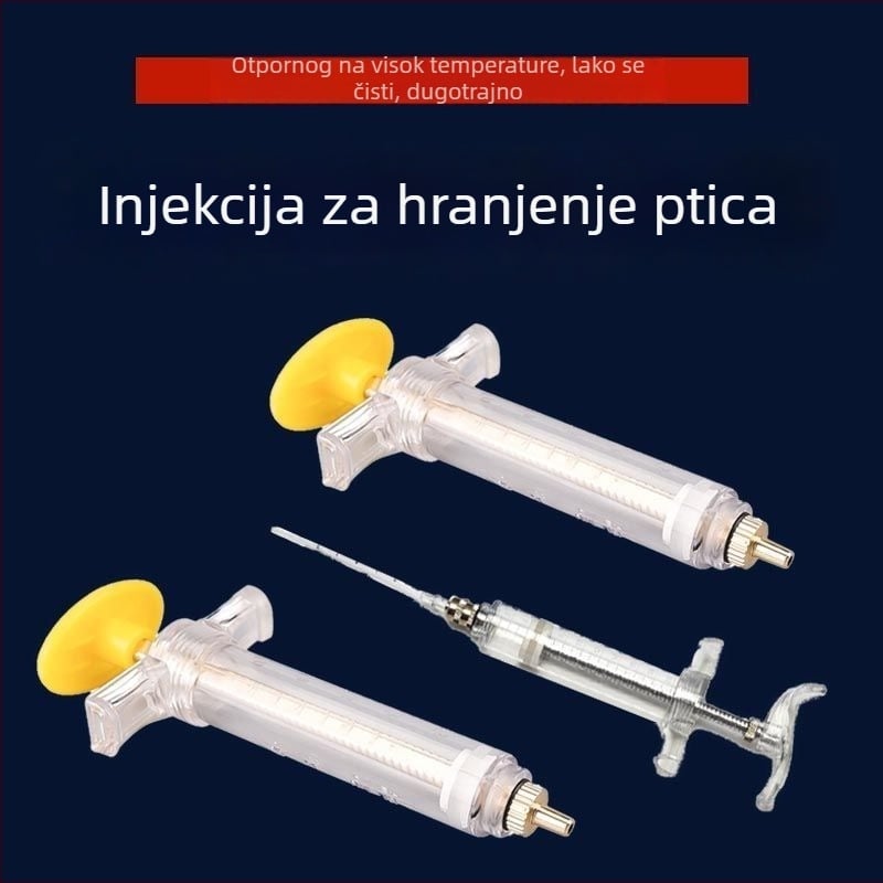 Automatsko hranjenje ptica – špriceva štrcaljka za ptiće papige, plastika, Pampering, podrijetlo Shandong, 10 kom