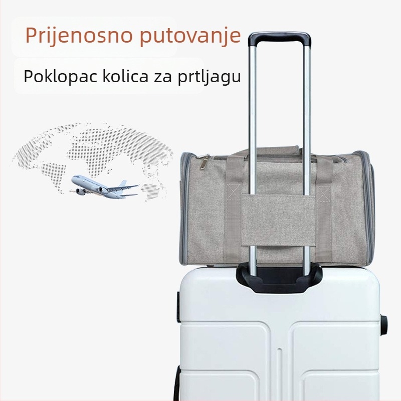 Sklopiva prijenosna torba za mačke za izlazak, velik kapacitet, za dvije male kućne ljubimce