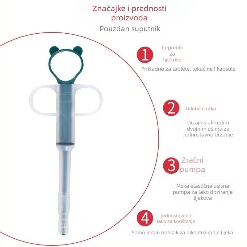 Stick za davanje lijekova kućnim ljubimcima, push-type, za mačke i pse, plastični