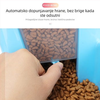 Automatska hranilica za mačke s dvostrukim zdjelama i dispenserom vode, 2-u-1 dizajn, ABS materijal