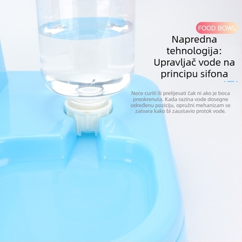 Automatska hranilica za mačke s dvostrukim zdjelama i dispenserom vode, 2-u-1 dizajn, ABS materijal