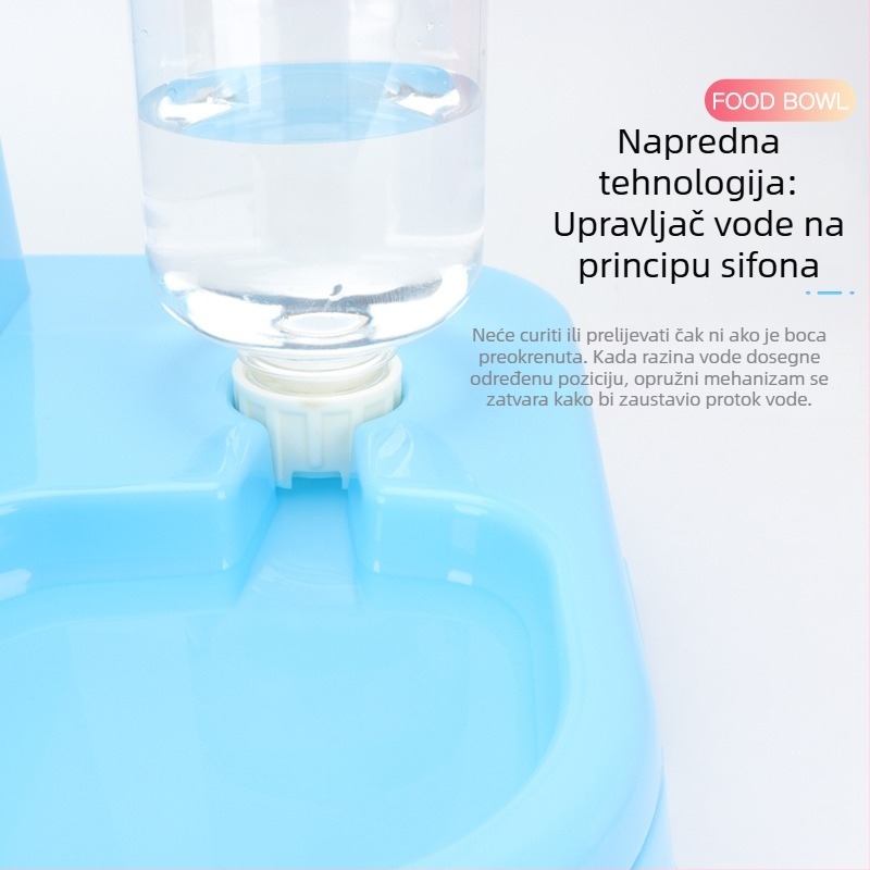Automatska hranilica za mačke s dvostrukim zdjelama i dispenserom vode, 2-u-1 dizajn, ABS materijal