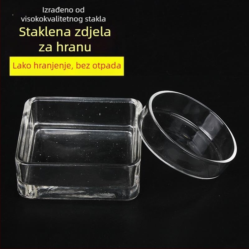 Staklena posuda za hranjenje škampi za akvarij (materijal: drugi; bez automatskog hranjenja; bez marke)