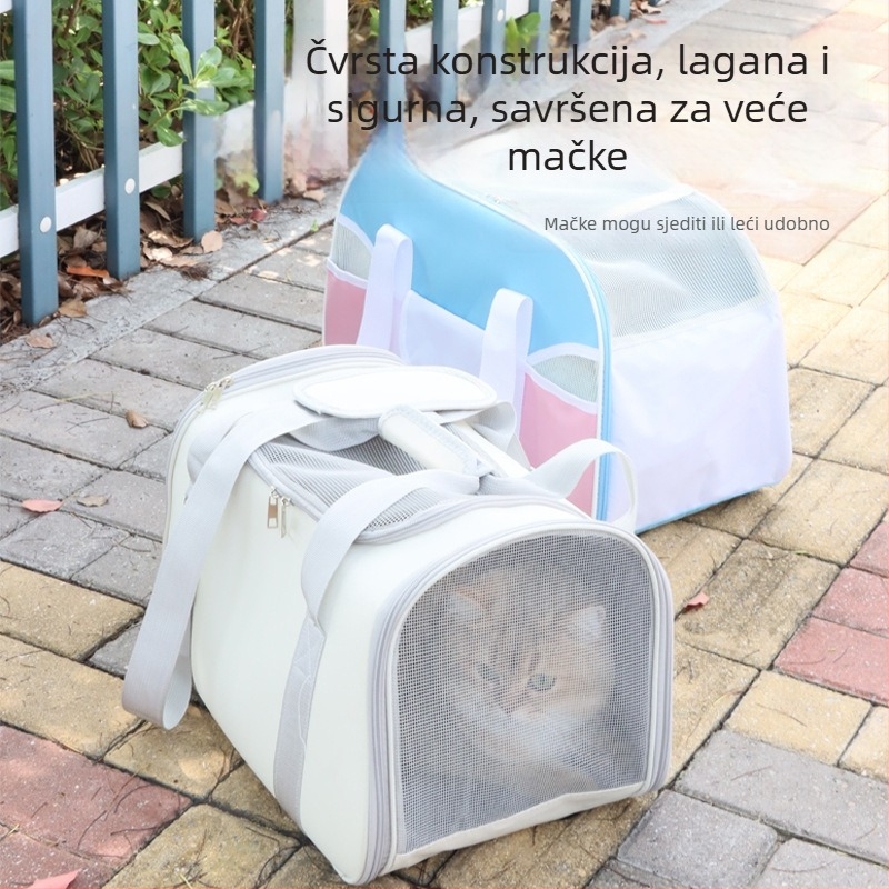 Le Youpai poliester torba za mačke za putovanje – crossbody torba za kućne ljubimce, prozračna, srednje meka konstrukcija