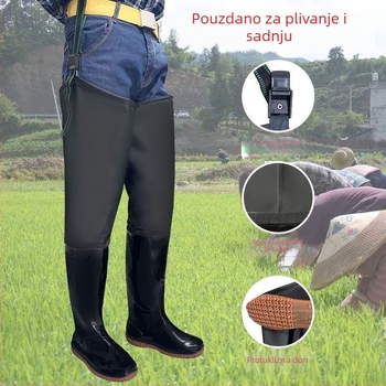 Kišne čizme do koljena za polja — PVC gornji dio i potplat, protuklizne, lagane, za jesen i zimu