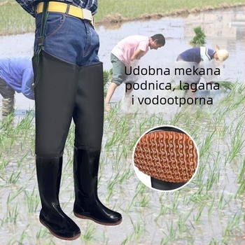 Kišne čizme do koljena za polja — PVC gornji dio i potplat, protuklizne, lagane, za jesen i zimu