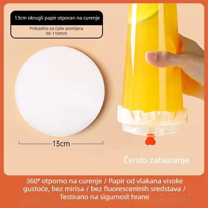 Jednokratna plastična čaša za mliječni čaj, Ø90 mm promjer, debela čaša za hladna pića s poklopcem, čaša za sojino mlijeko, za komercijalnu upotrebu