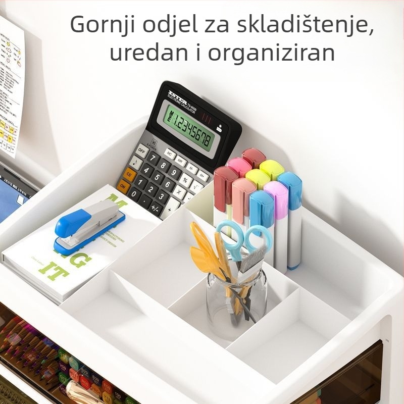 Plastični kozmetički spremnik s pregradama, stolni organizator, model F1, kapacitet 1 L