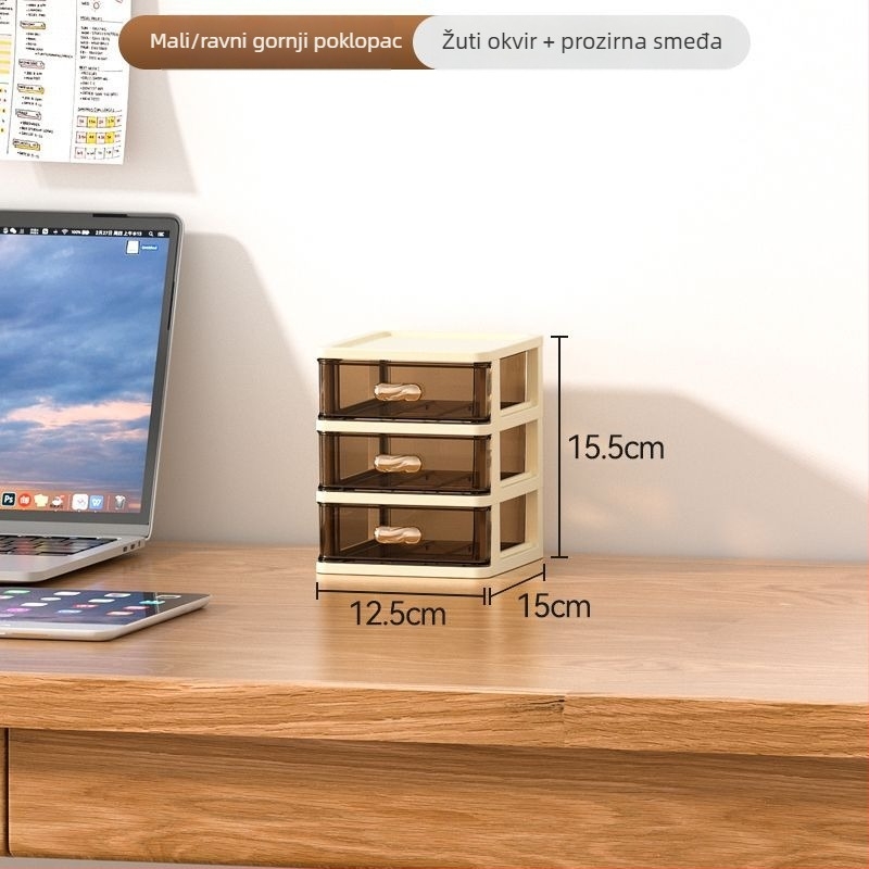 Plastični kozmetički spremnik s pregradama, stolni organizator, model F1, kapacitet 1 L
