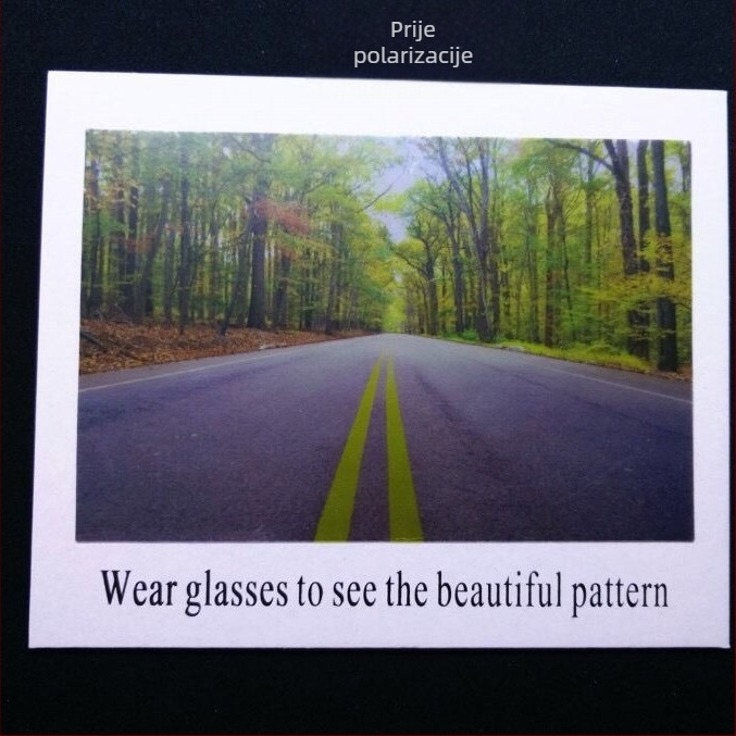 Polarizirana kartica za testiranje naočala, vertikalna orijentacija, ljeto 2021 izdanje, za trgovine naočalama