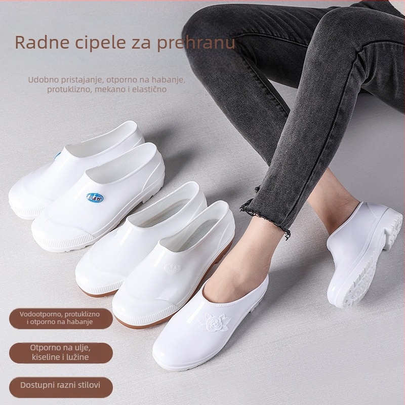 Kuhinjske slip-on tenisice za prehrambenu industriju, niski kroj, PVC, vodootporne i otporne na kiseline i baze, unisex, protuklizne
