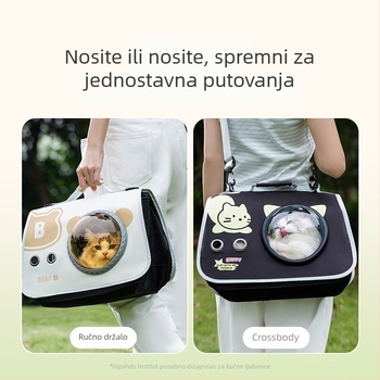 Torba za kućne ljubimce s dizajnom svemirske kapsule, cross‑body nosilac za mačke i pse; Ming Chong; Materijal: 272 digitalni ispis kompozitna tkanina; Tvrdoća: srednje tvrda; Kategorija: torba za kućne ljubimce
