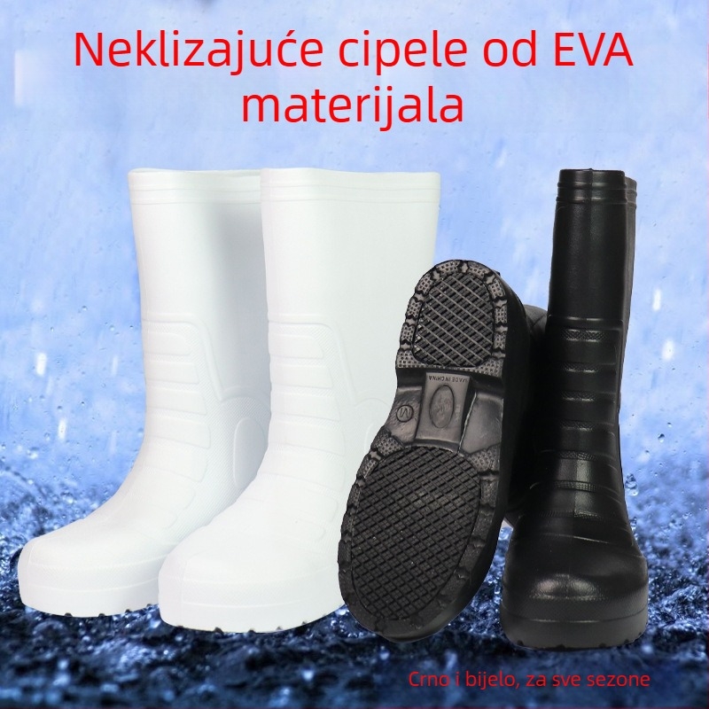 Kišne čizme EVA s fleec podstavom za toplinu, visok nadkoljenjak, protuklizna potplat