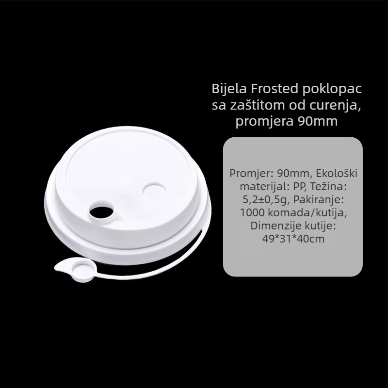 Jednokratna šalica za mliječni čaj, matno prozirna, PP plast injekcijski oblikovan, moguć tisak logotipa