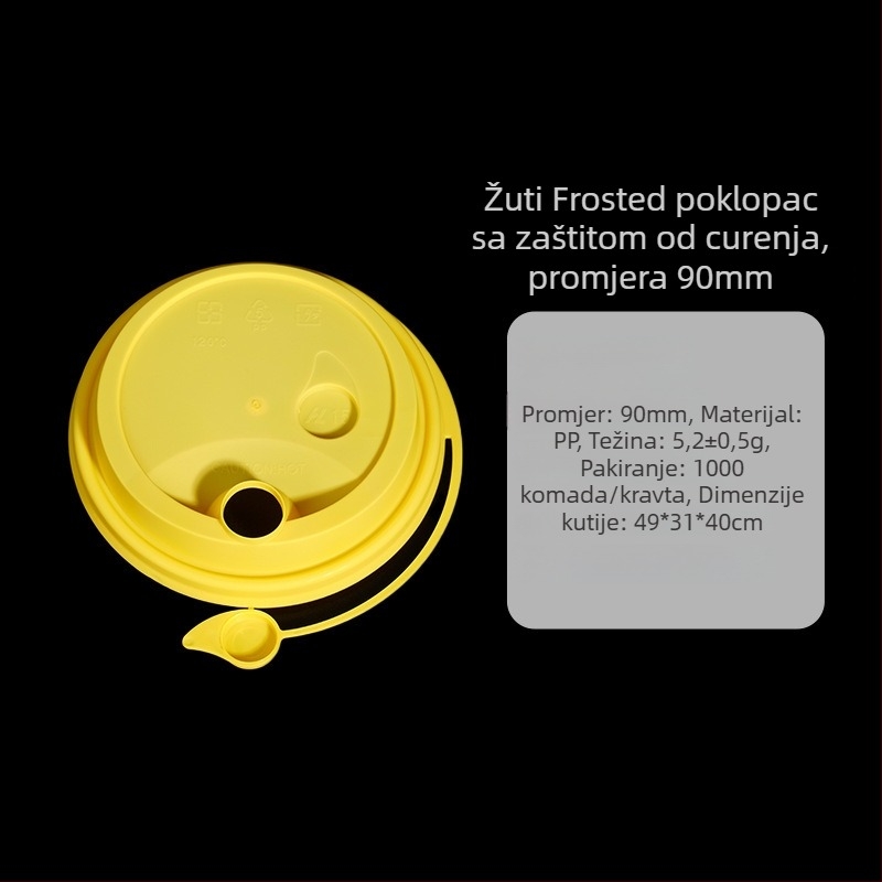 Jednokratna šalica za mliječni čaj, matno prozirna, PP plast injekcijski oblikovan, moguć tisak logotipa