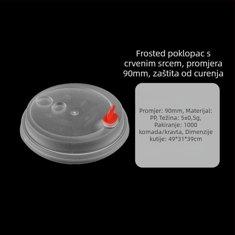Jednokratna šalica za mliječni čaj, matno prozirna, PP plast injekcijski oblikovan, moguć tisak logotipa