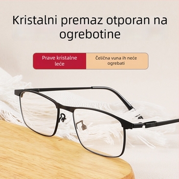 Donghai Crystal naočale za čitanje za muškarce - vintage puni okvir, metalni okvir, udobne, otporne na habanje, UV zaštita za oči