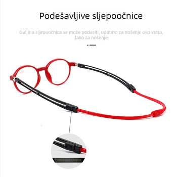 Naočale za čitanje TR90 s okruglim okvirom, puni okvir, leće od smole, model 9001, unisex, pogodne za mala lica