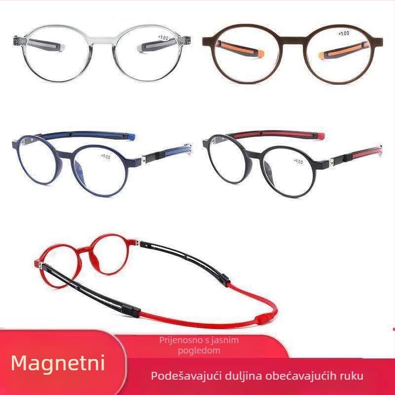 Naočale za čitanje TR90 s okruglim okvirom, puni okvir, leće od smole, model 9001, unisex, pogodne za mala lica