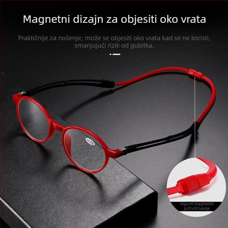 Naočale za čitanje TR90 s okruglim okvirom, puni okvir, leće od smole, model 9001, unisex, pogodne za mala lica