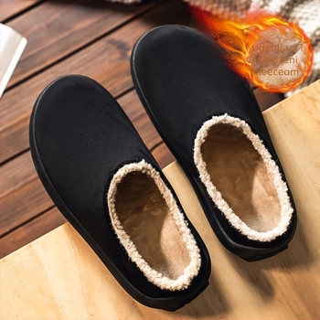 Muške papuče s flis podstavom za zimu, debele, Slip-On, PVC đon