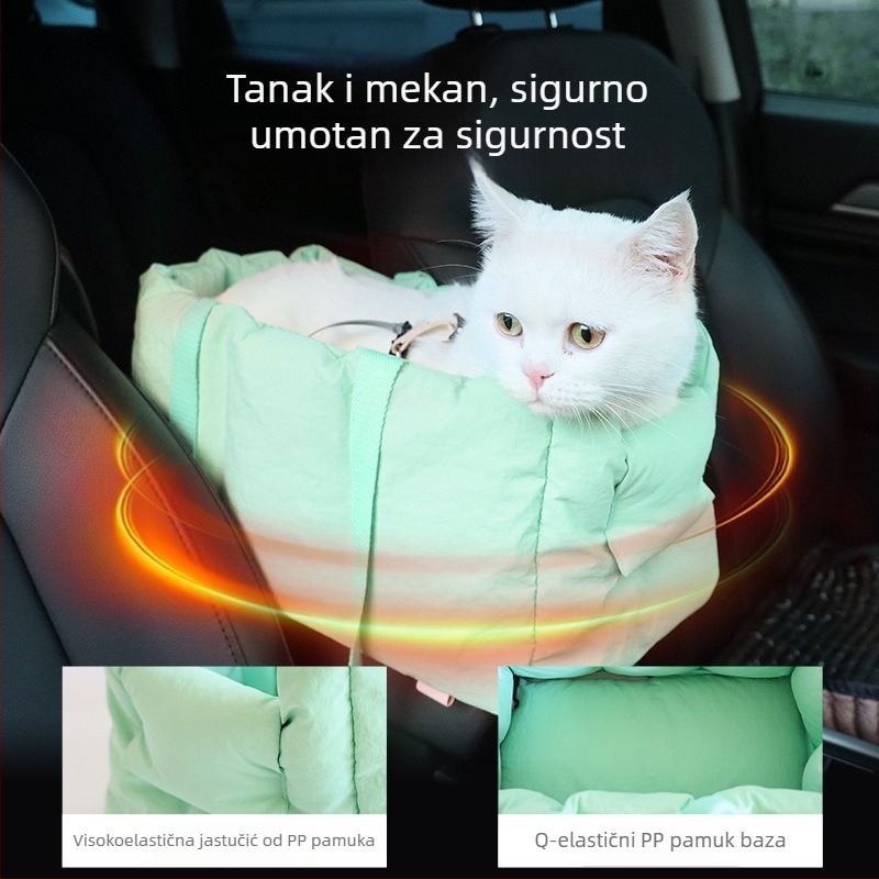 Auto montirana nosač psa Leyoupai – Materijali: 80T matni najlon; 120 g sprej premazana pamuk; PP punilo; Podrijetlo: Zhejiang