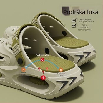 Muške ljetne EVA sandale s otvorenim prstima, EVA gornji dio, potplat injekcijski oblikovan, Slip-On