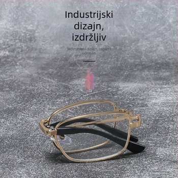 Naočale za čitanje, leće od smole, protiv plavog svjetla, UV zaštita, asferične leće, za bliže i daljnje korištenje, potpuno metalni okvir, vintage retro stil