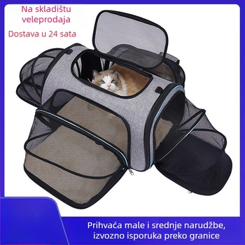 Torba za prijevoz kućnih ljubimaca za mačke i pse, cross-body torba, Oxford plat s prozračnom mrežicom, uzorak pahulje snijega, srednji-veliki kapacitet, prilagodljiva tvrdoća