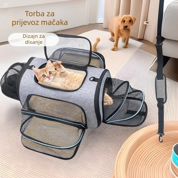 Torba za prijevoz kućnih ljubimaca za mačke i pse, cross-body torba, Oxford plat s prozračnom mrežicom, uzorak pahulje snijega, srednji-veliki kapacitet, prilagodljiva tvrdoća