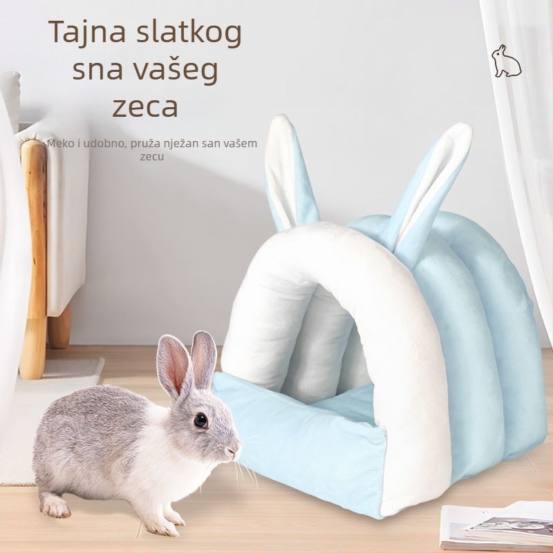 Zimsko plišano gnijezdo za male kućne ljubimce — zeko, činčila, morsko prase