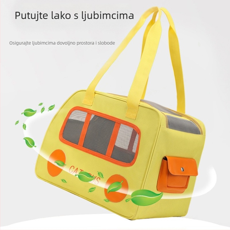 Yuebaitu torba za mačke, velik kapacitet, prozračna, putna torba za nošenje preko ramena