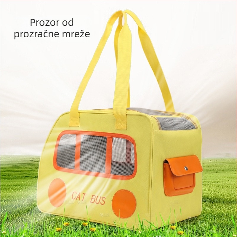Yuebaitu torba za mačke, velik kapacitet, prozračna, putna torba za nošenje preko ramena