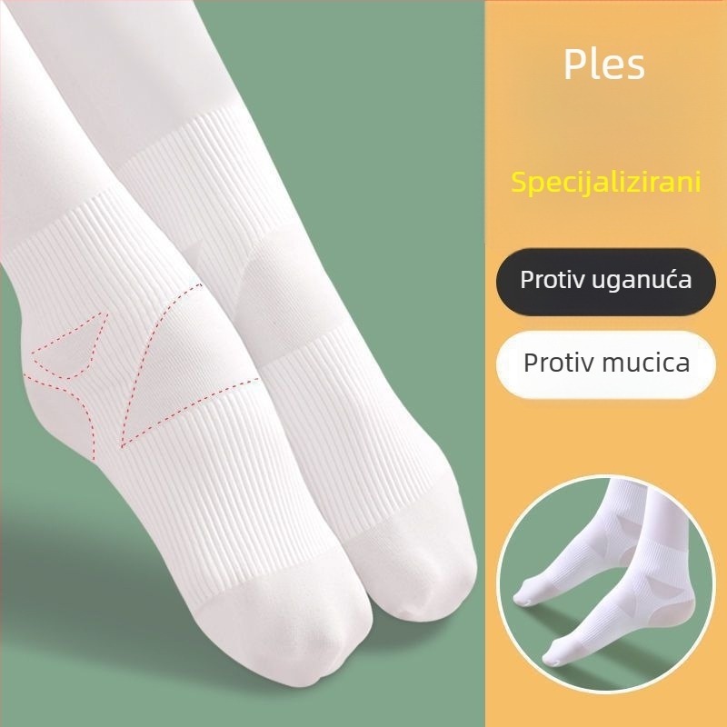 Dječje baletne čarape za ples, prozračne, protuklizne na gležanj, jacquard uzorak