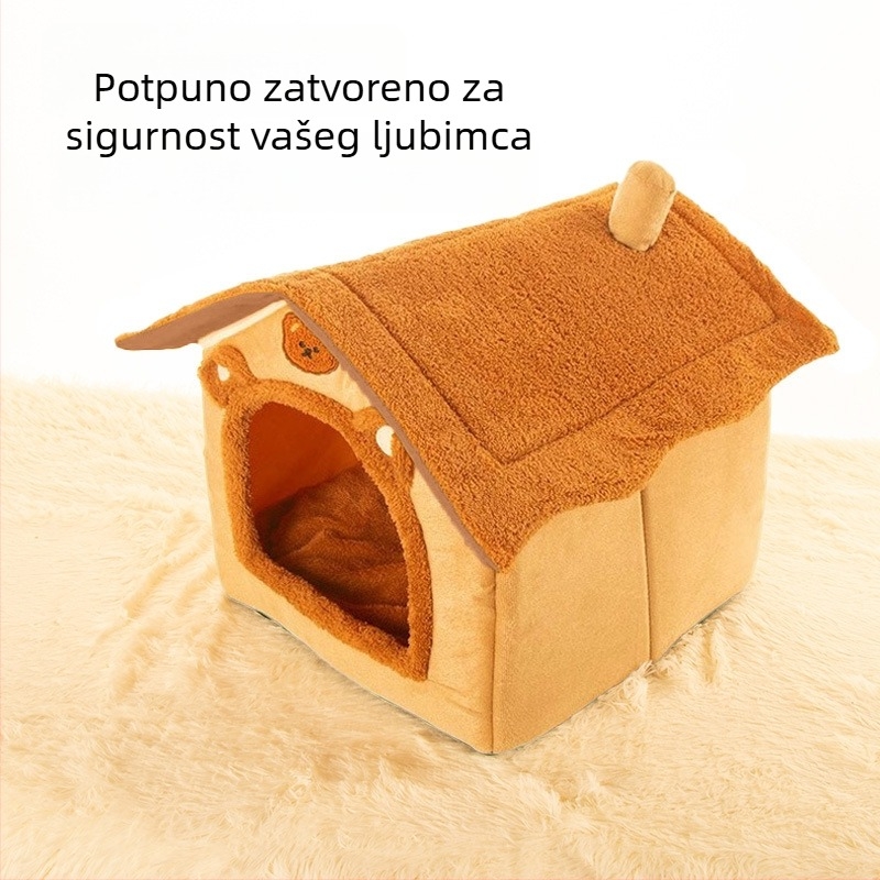 Mačje gnijezdo od pliša — topla kućica za sve sezone, periva, s izvadljivom podlogom