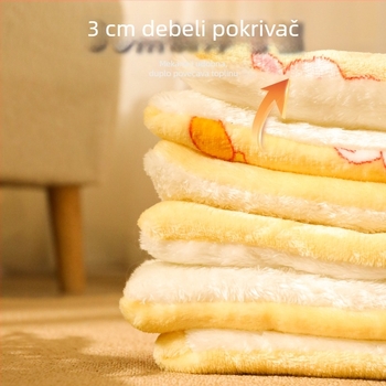 Matrac za kućne ljubimce s crtanim otiskom, flanel Sherpa sloj, debeo, četiri sezone, periva