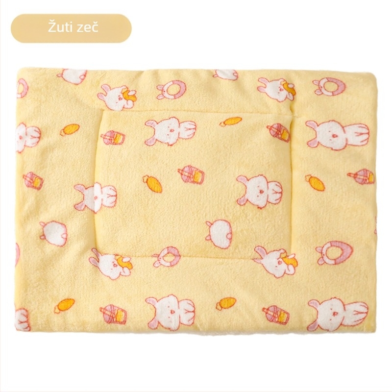 Matrac za kućne ljubimce s crtanim otiskom, flanel Sherpa sloj, debeo, četiri sezone, periva